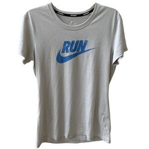 Nike Running T Shirt Women’s Medium Gray Blue Dri-Fit Short Sleeve Lightweight